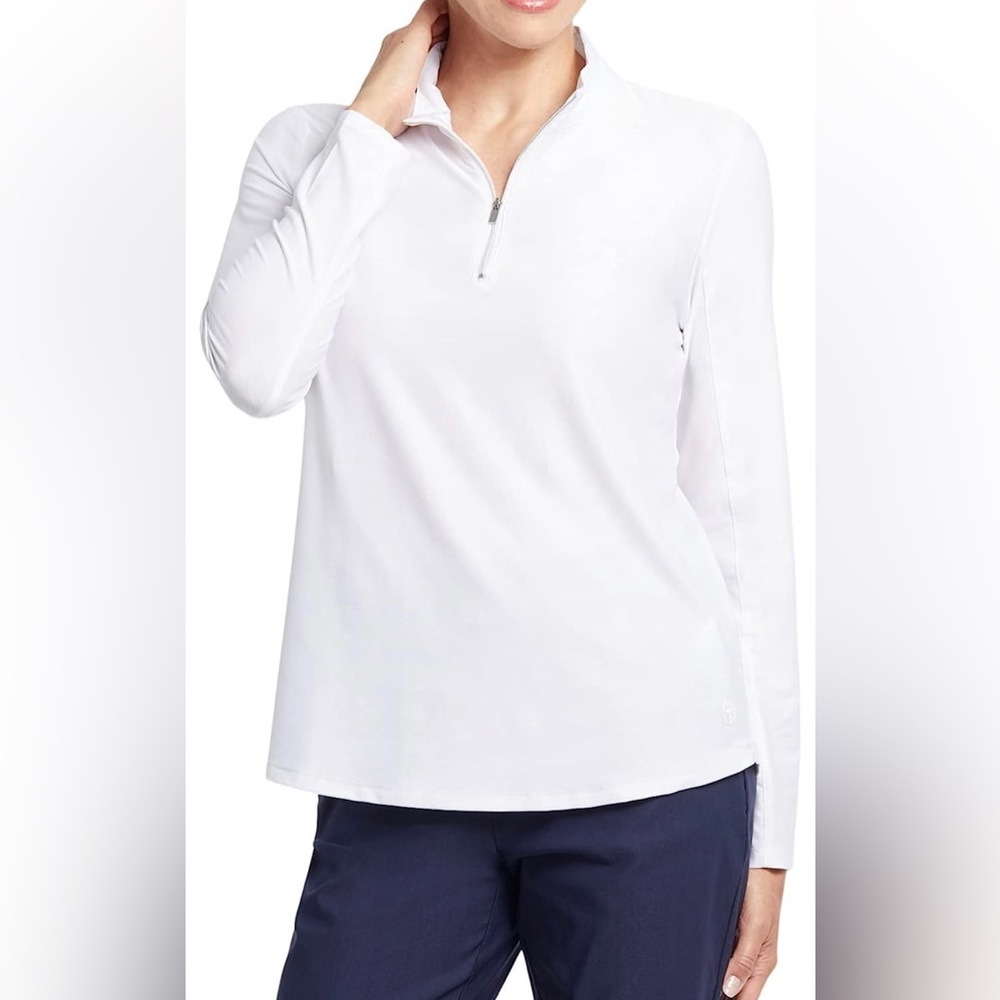 Tribal Women's Zip Up Mock Neck Top spf50